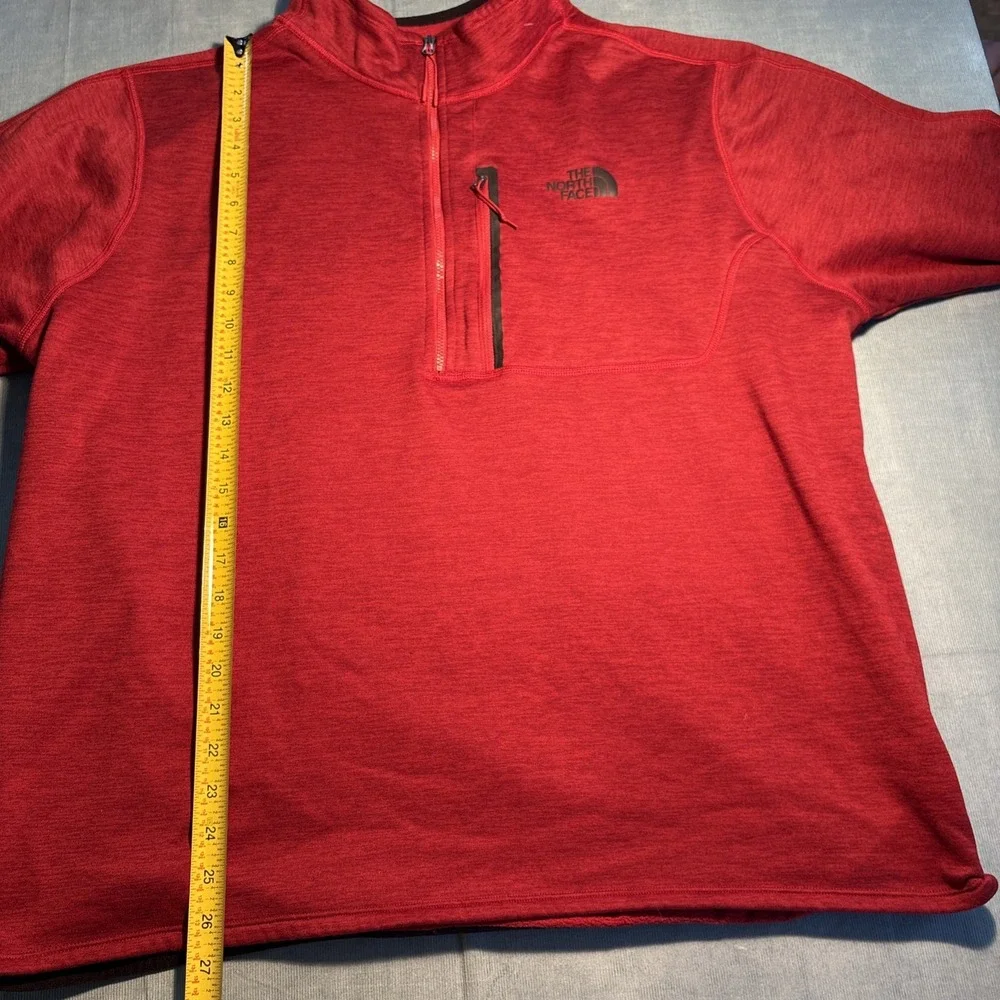 The North Face Borod 1/4 Zip Fleece Pullover Red Heather NF0A3SO7 Mens XXL